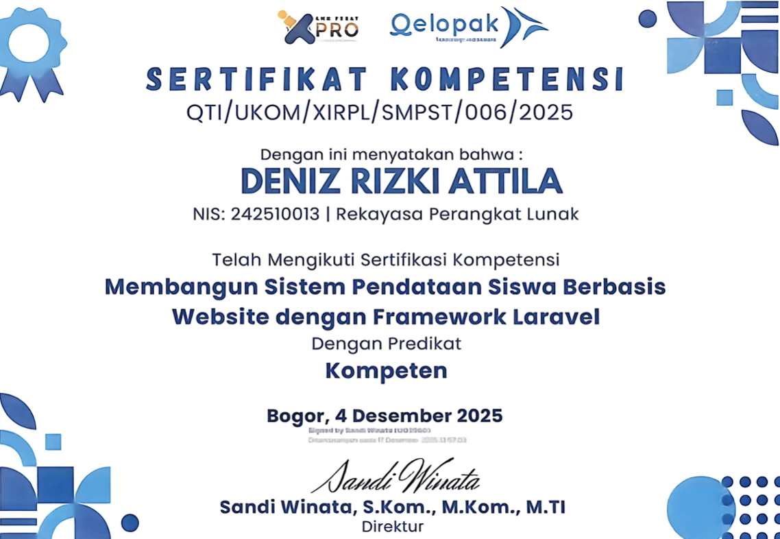 Sertifikat Keahlian Laravel - Qelopak